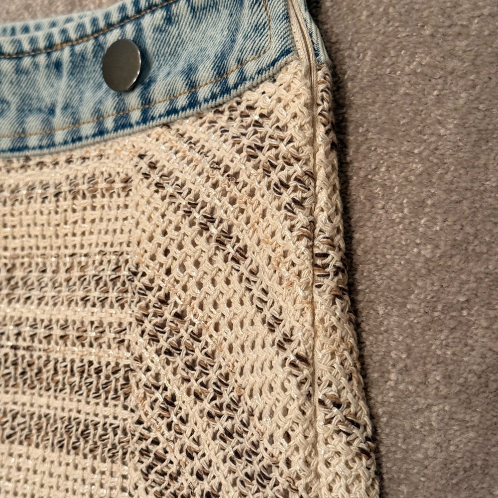 Ramy Brook Blue and Cream High Waist Shorts - Picture 5 of 5